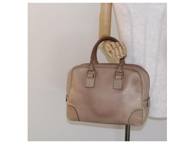 Céline Borsa a mano CELINE in pelle beige dorata Auth 141898 D'oro - vista 23