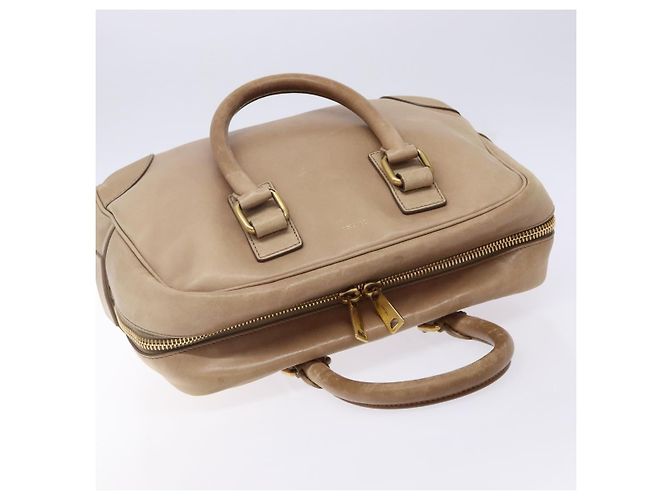 Céline Borsa a mano CELINE in pelle beige dorata Auth 141898 D'oro - vista 6