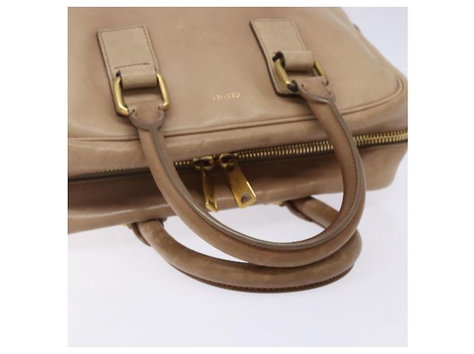 Céline Borsa a mano CELINE in pelle beige dorata Auth 141898 D'oro - vista 7