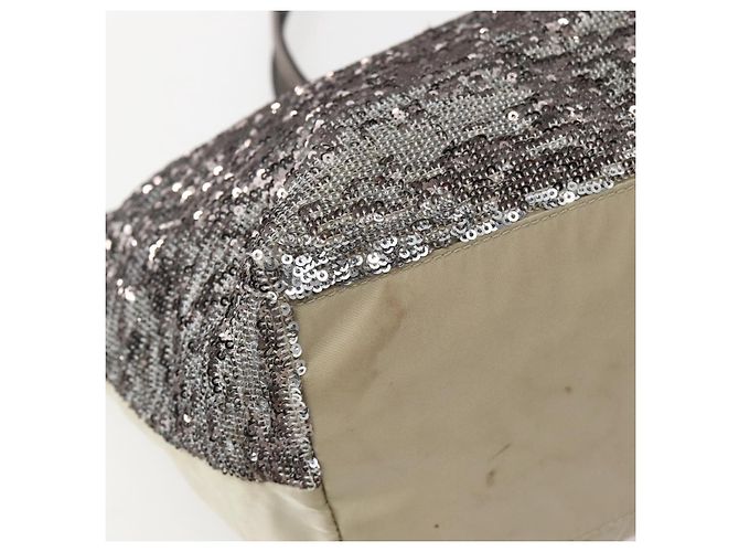 Borsa Tote Vala in Paillettes Argento Auth 142446 di Salvatore Ferragamo - vista 11