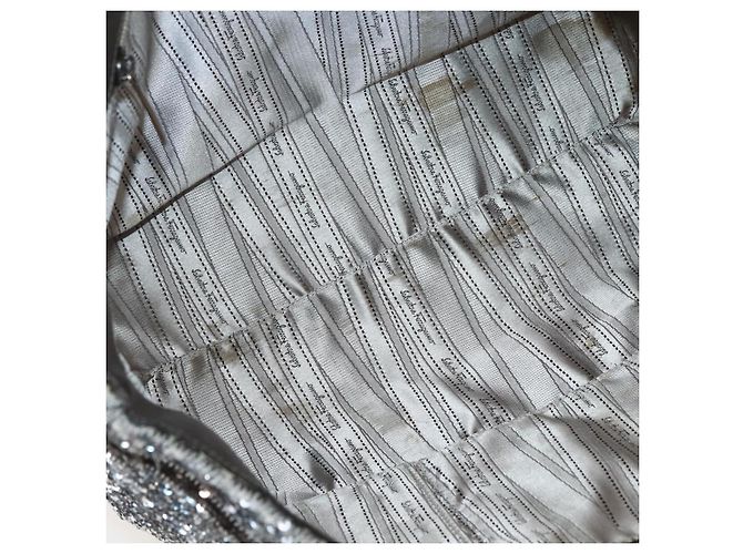 Borsa Tote Vala in Paillettes Argento Auth 142446 di Salvatore Ferragamo - vista 17