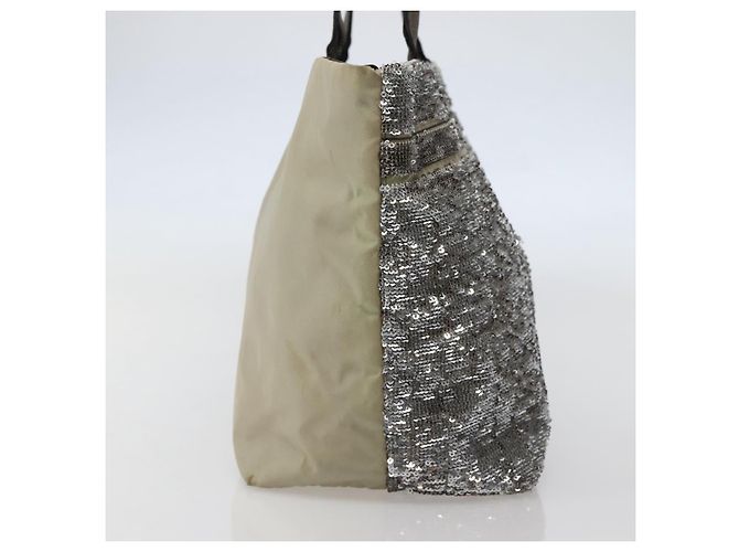 Borsa Tote Vala in Paillettes Argento Auth 142446 di Salvatore Ferragamo - vista 4