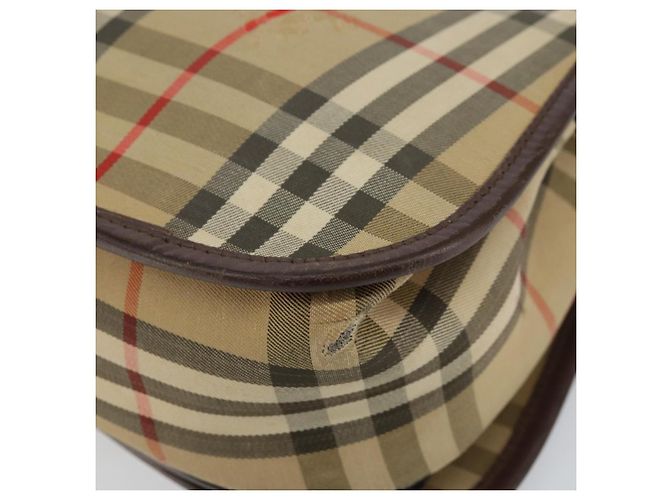 Autre Marque Borsa a Spalla Burberrys Nova Check in Tela Beige Oro Auth bs29444 D'oro - vista 12