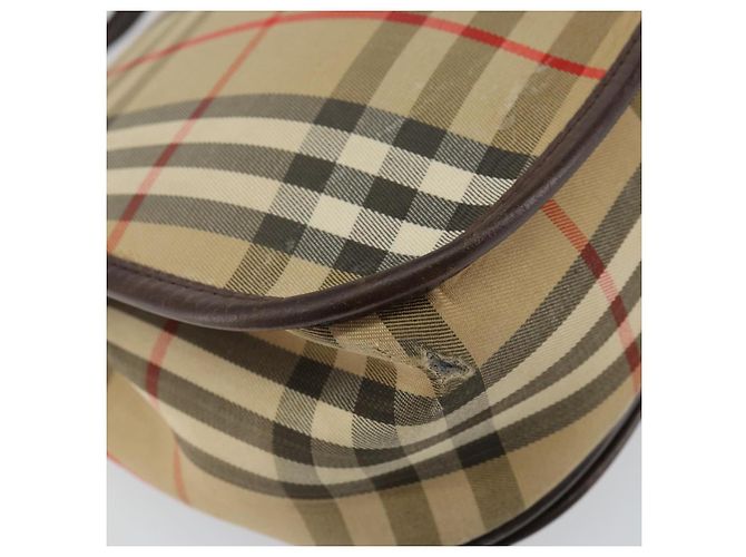 Autre Marque Borsa a Spalla Burberrys Nova Check in Tela Beige Oro Auth bs29444 D'oro - vista 13