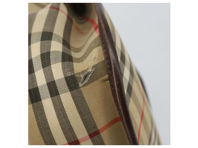 Autre Marque Borsa a Spalla Burberrys Nova Check in Tela Beige Oro Auth bs29444 D'oro - vista 14