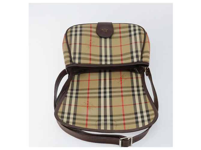 Autre Marque Borsa a Spalla Burberrys Nova Check in Tela Beige Oro Auth bs29444 D'oro - vista 16