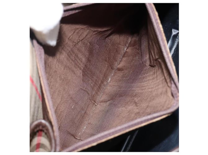 Autre Marque Borsa a Spalla Burberrys Nova Check in Tela Beige Oro Auth bs29444 D'oro - vista 20
