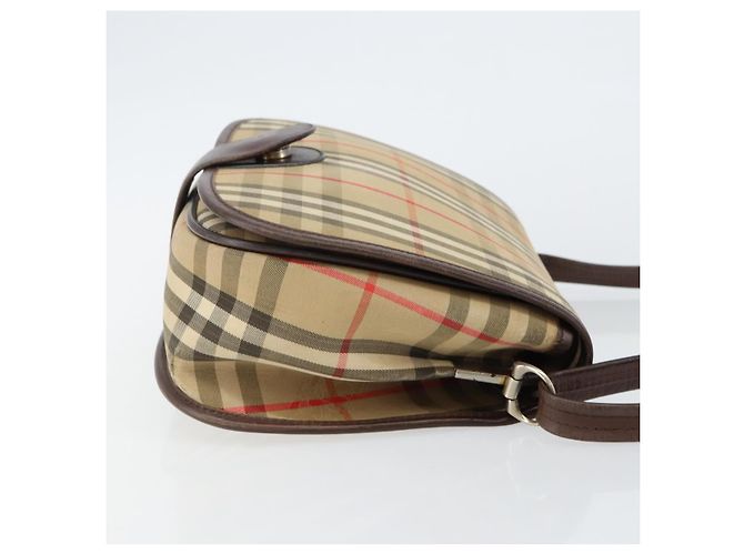 Autre Marque Borsa a Spalla Burberrys Nova Check in Tela Beige Oro Auth bs29444 D'oro - vista 4