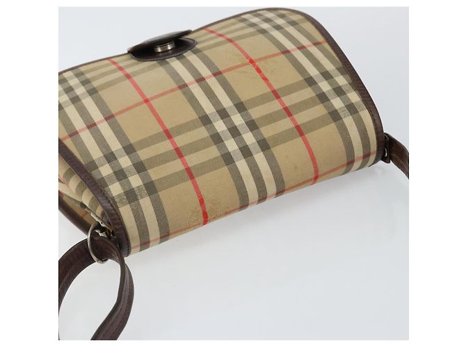 Autre Marque Borsa a Spalla Burberrys Nova Check in Tela Beige Oro Auth bs29444 D'oro - vista 6