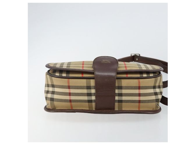 Autre Marque Borsa a Spalla Burberrys Nova Check in Tela Beige Oro Auth bs29444 D'oro - vista 9