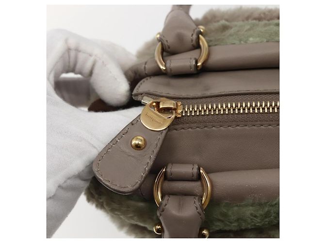 Borsa a mano Vala in pelle beige e oro Auth BA5832 di Salvatore Ferragamo D'oro - vista 14