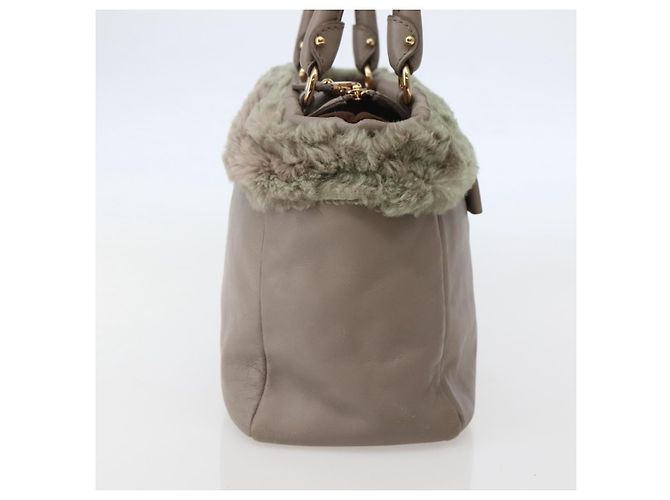 Borsa a mano Vala in pelle beige e oro Auth BA5832 di Salvatore Ferragamo D'oro - vista 4