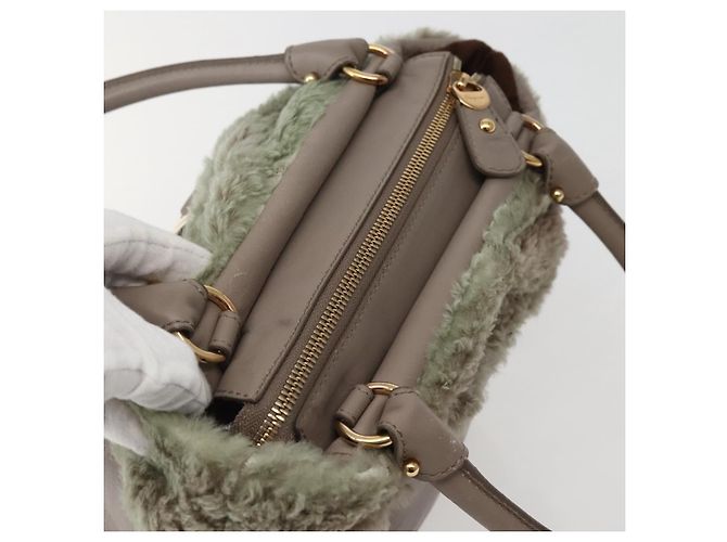 Borsa a mano Vala in pelle beige e oro Auth BA5832 di Salvatore Ferragamo D'oro - vista 6