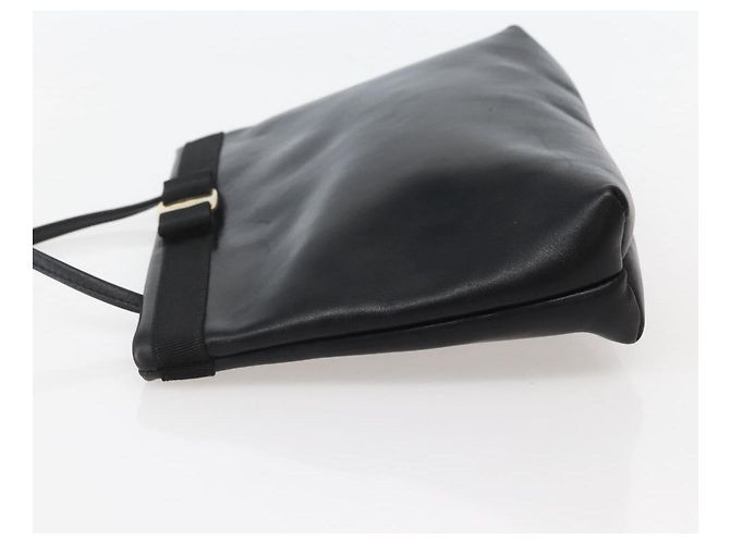Borsa a Spalla Vala in Pelle Nera e Oro Auth BA6076 di Salvatore Ferragamo Nero D'oro - vista 4
