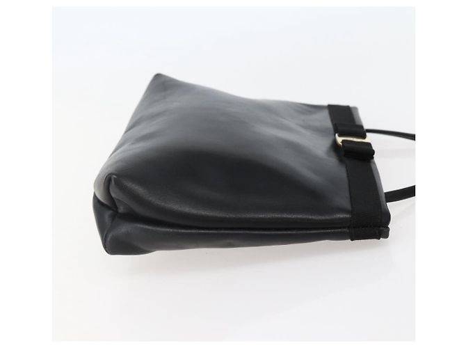 Borsa a Spalla Vala in Pelle Nera e Oro Auth BA6076 di Salvatore Ferragamo Nero D'oro - vista 5