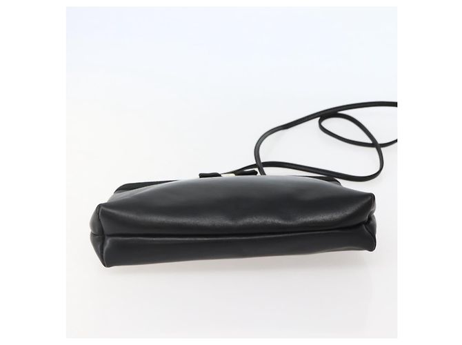 Borsa a Spalla Vala in Pelle Nera e Oro Auth BA6076 di Salvatore Ferragamo Nero D'oro - vista 9