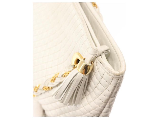 BALLY Borsa a Spalla a Catena in Pelle Bianca e Oro Auth BA5895 Bianco D'oro - vista 15