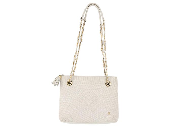 BALLY Borsa a Spalla a Catena in Pelle Bianca e Oro Auth BA5895 Bianco D'oro - vista 2