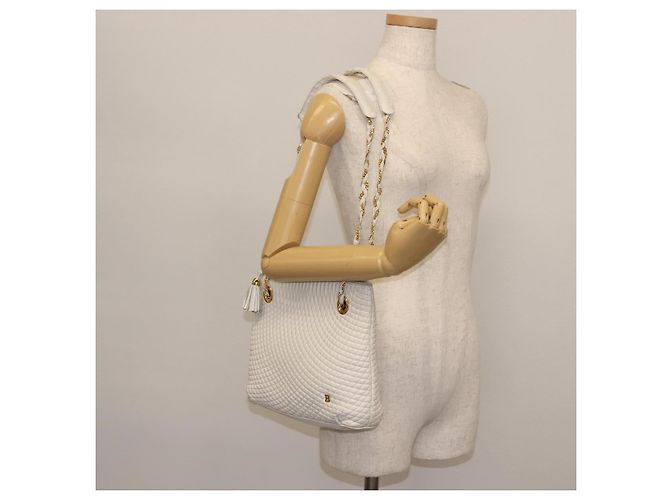 BALLY Borsa a Spalla a Catena in Pelle Bianca e Oro Auth BA5895 Bianco D'oro - vista 22