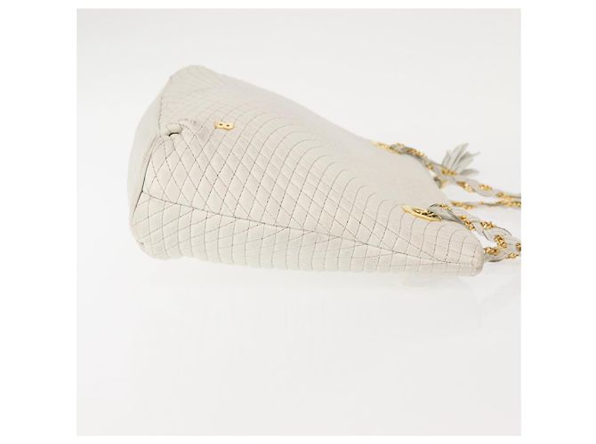 BALLY Borsa a Spalla a Catena in Pelle Bianca e Oro Auth BA5895 Bianco D'oro - vista 4