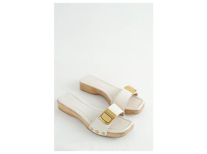 Jacquemus Les Tatanes white leather clogs - view 3