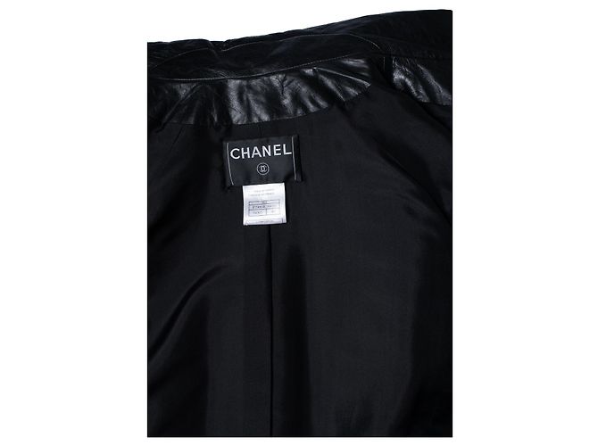 Schwarze gesteppte Lederjacke von Chanel 2006 - Ansicht 5