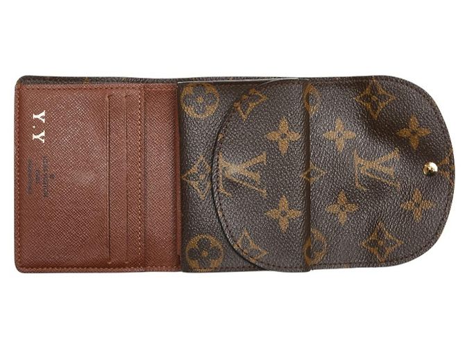 Billetera plegable Monogram Louis Vuitton en cuero marrón Castaño - vista 5