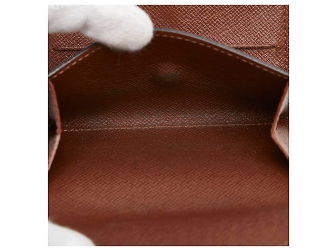 Billetera plegable Monogram Louis Vuitton en cuero marrón Castaño - vista 6