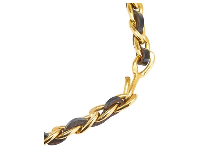 Collana choker in strass vintage Chanel D'oro - vista 5