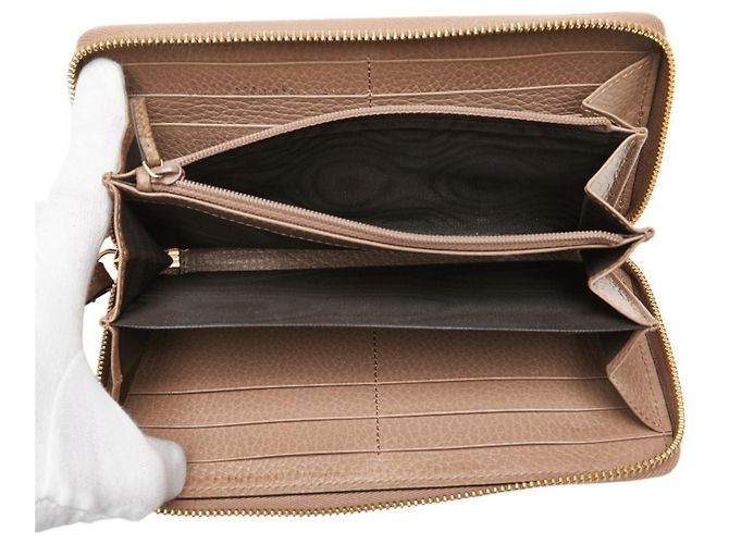 Portafoglio lungo con zip Gucci GG Marmont Beige - vista 7