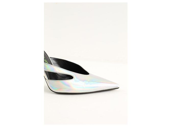 Attico Silberne Leder-High Heels - Ansicht 2