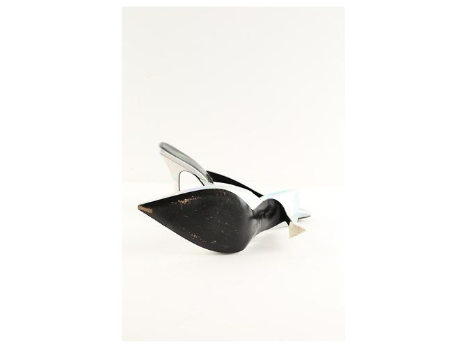 Attico Silberne Leder-High Heels - Ansicht 6