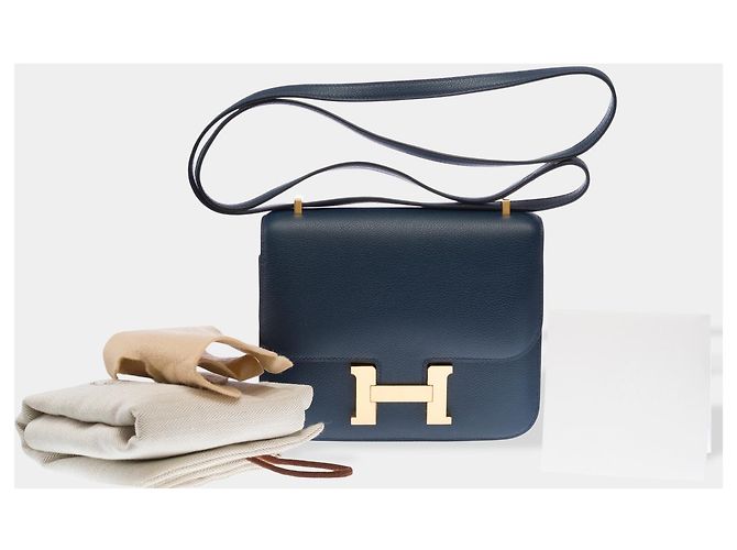 Hermès HERMES Constance Leder Tasche in Blau - 102895 - Ansicht 2