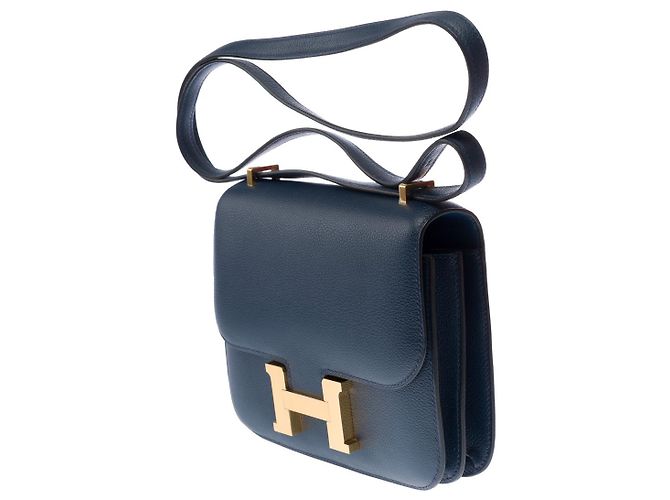 Hermès HERMES Constance Leder Tasche in Blau - 102895 - Ansicht 5