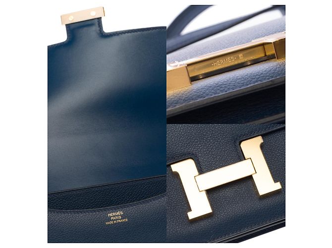 Hermès HERMES Constance Leder Tasche in Blau - 102895 - Ansicht 7