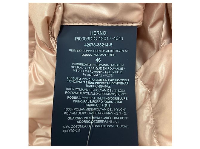Chaqueta de plumas de nylon ultraligera Herno Greta rosa claro 2019 de manga corta - vista 5