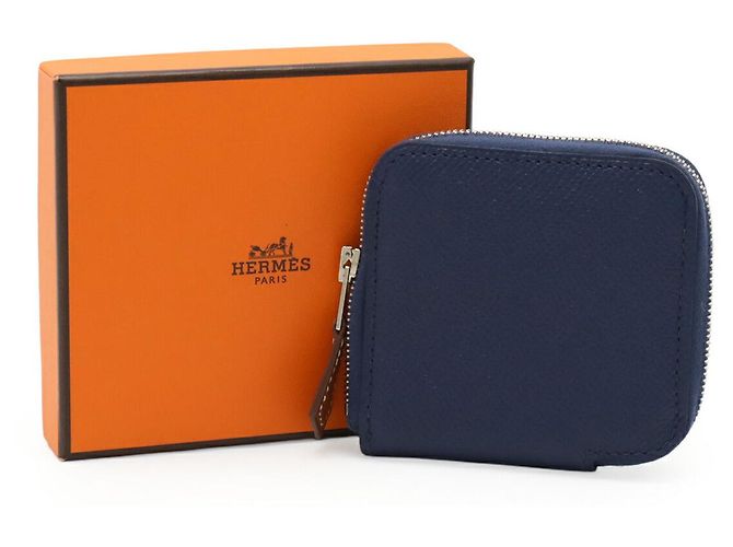 Monedero compacto mini de piel Epsom 'Azap Silk'In' de Hermès Azul - vista 5