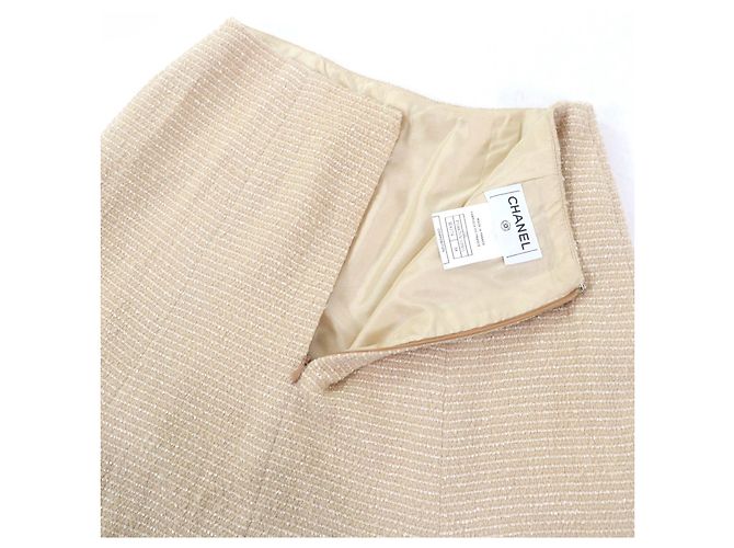Conjunto de tweed de dos piezas COCO Mark de Chanel Beige - vista 7
