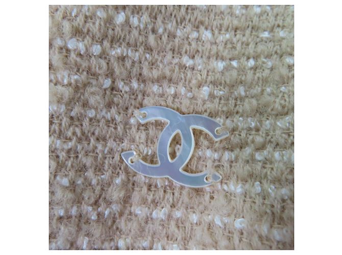 Conjunto de tweed de dos piezas COCO Mark de Chanel Beige - vista 9
