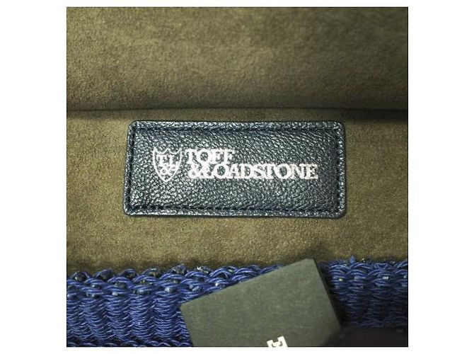 Autre Marque Borsa tote ibrida in abaca e pelle TOFF&LOADSTONE Blu Blu navy - vista 10