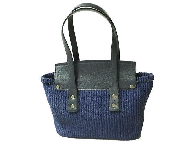 Autre Marque Borsa tote ibrida in abaca e pelle TOFF&LOADSTONE Blu Blu navy - vista 2
