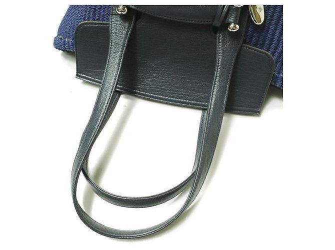 Autre Marque Borsa tote ibrida in abaca e pelle TOFF&LOADSTONE Blu Blu navy - vista 5
