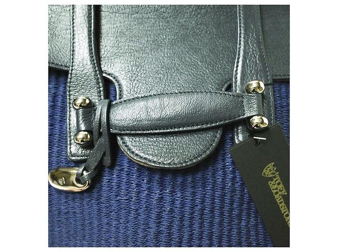 Autre Marque Borsa tote ibrida in abaca e pelle TOFF&LOADSTONE Blu Blu navy - vista 6