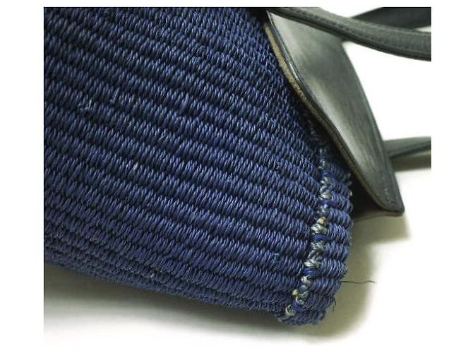 Autre Marque Borsa tote ibrida in abaca e pelle TOFF&LOADSTONE Blu Blu navy - vista 7