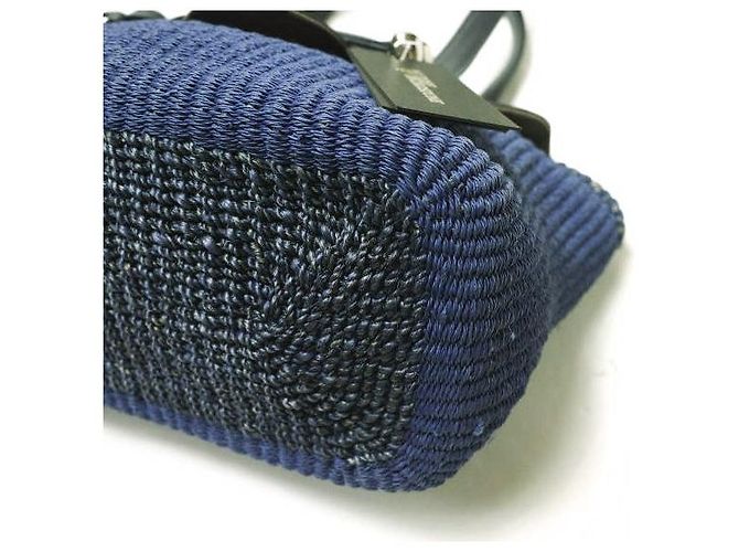 Autre Marque Borsa tote ibrida in abaca e pelle TOFF&LOADSTONE Blu Blu navy - vista 8
