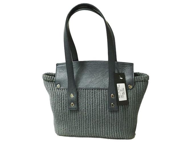 Autre Marque Bolso tote híbrido de abacá y cuero TOFF&LOADSTONE Gris Azul marino - vista 2
