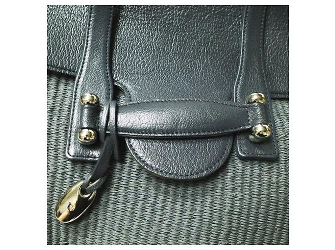 Autre Marque Bolso tote híbrido de abacá y cuero TOFF&LOADSTONE Gris Azul marino - vista 6