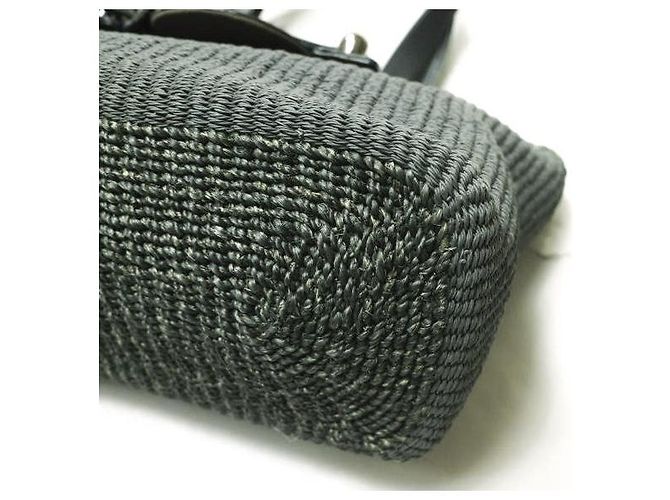 Autre Marque Bolso tote híbrido de abacá y cuero TOFF&LOADSTONE Gris Azul marino - vista 8