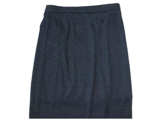 Autre Marque Falda larga plisada de poliéster H BEAUTY&YOUTH Azul Azul marino - vista 6