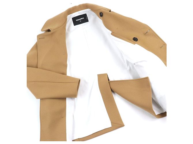 Autre Marque Cappotto in Lana Doppiopetto DSQUARED2 Beige - vista 3